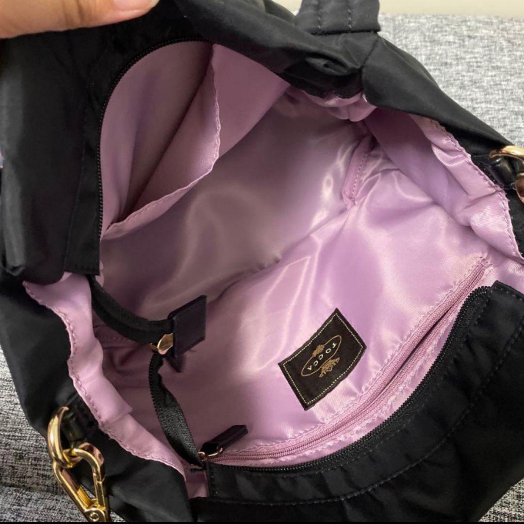 美品　トッカ　2way ショルダーバッグ　黒ナイロン