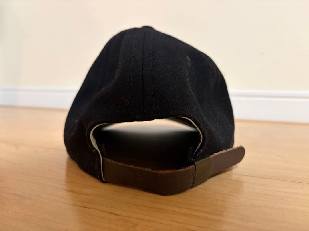 廃盤品エベッツフィールド×ネクサス7キャップ帽子レザーベルトN7ロゴ　ブラック