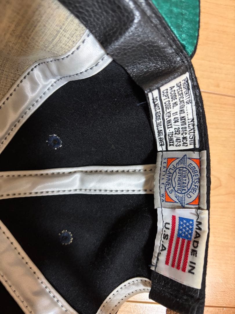 廃盤品エベッツフィールド×ネクサス7キャップ帽子レザーベルトN7ロゴ　ブラック