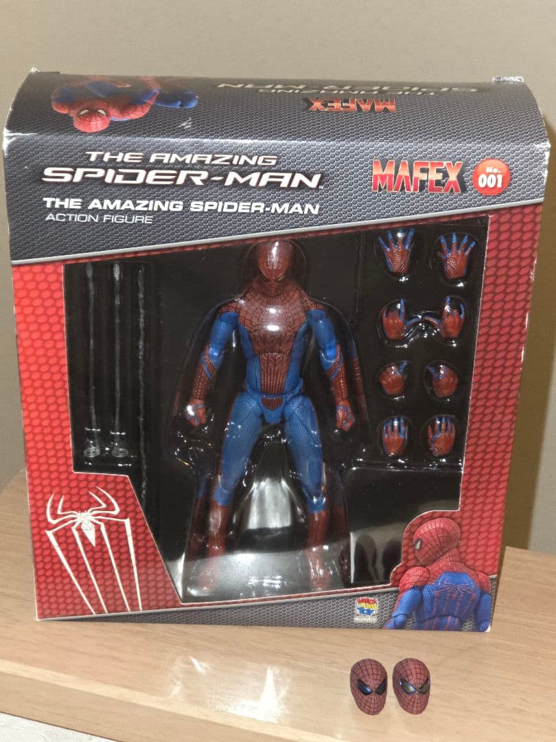 MAFEX アメイジング・スパイダーマン No.001＆カスタムヘッド2個 新品