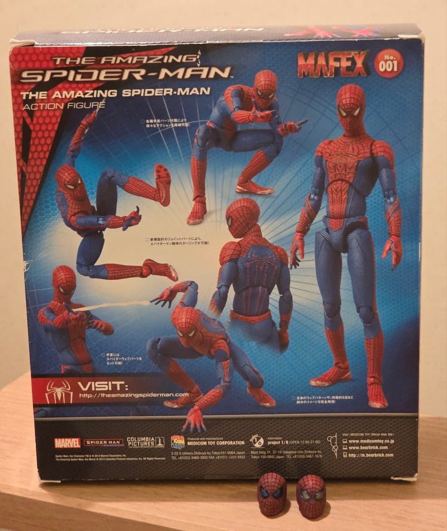 MAFEX アメイジング・スパイダーマン No.001＆カスタムヘッド2個 新品