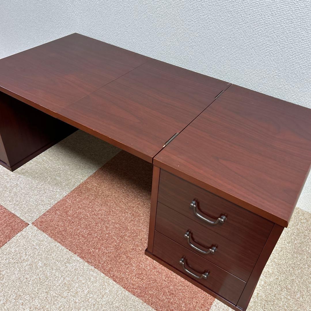 文机 折りたたみ式 三段引き出し アンティーク