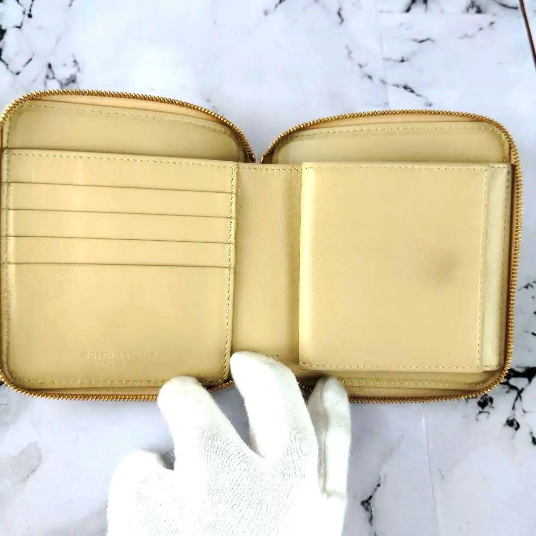 【現行】ボッテガヴェネタ☆マキシ　金金具　ラウンドファスナー　折り財布