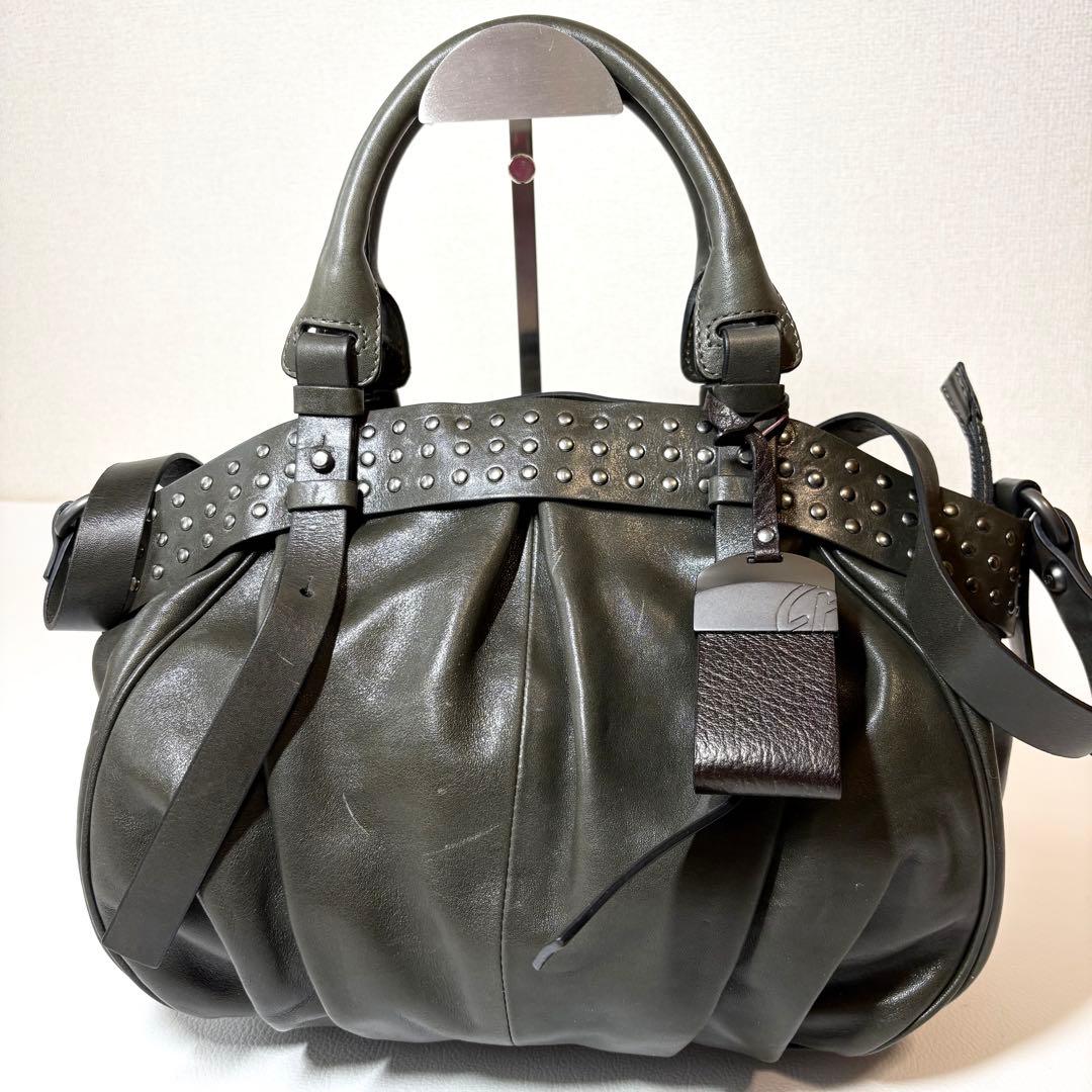 FRANCESCO BIASIA スタッズ ショルダー バッグ 2WAY