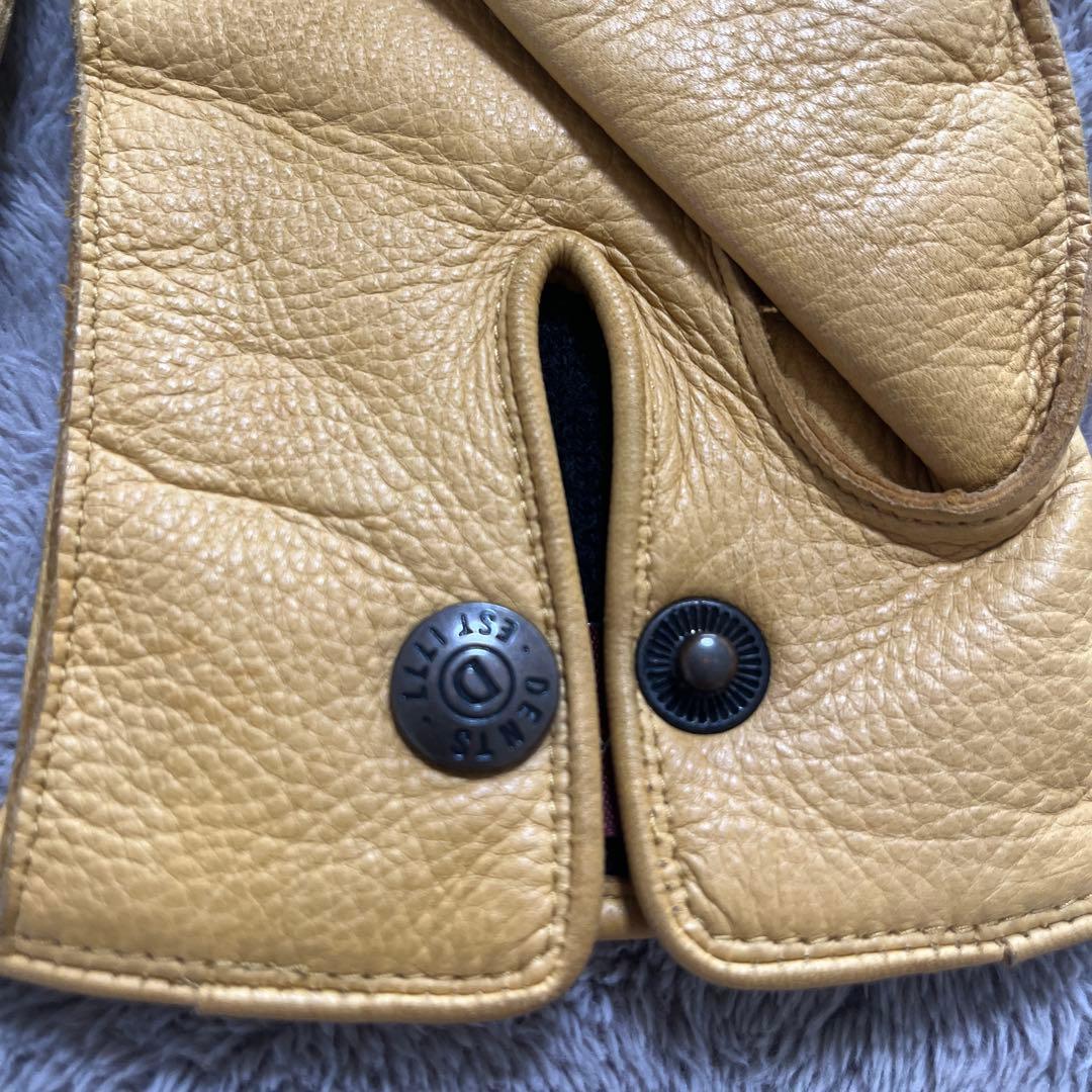 デンツ　イエロー レザー ファインレザー　カシミヤライニング