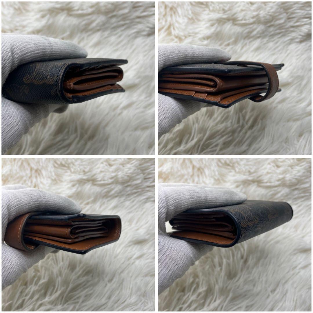 【美品✨人気】セリーヌ 折り財布 トリオンフキャンバス スモールストラップ