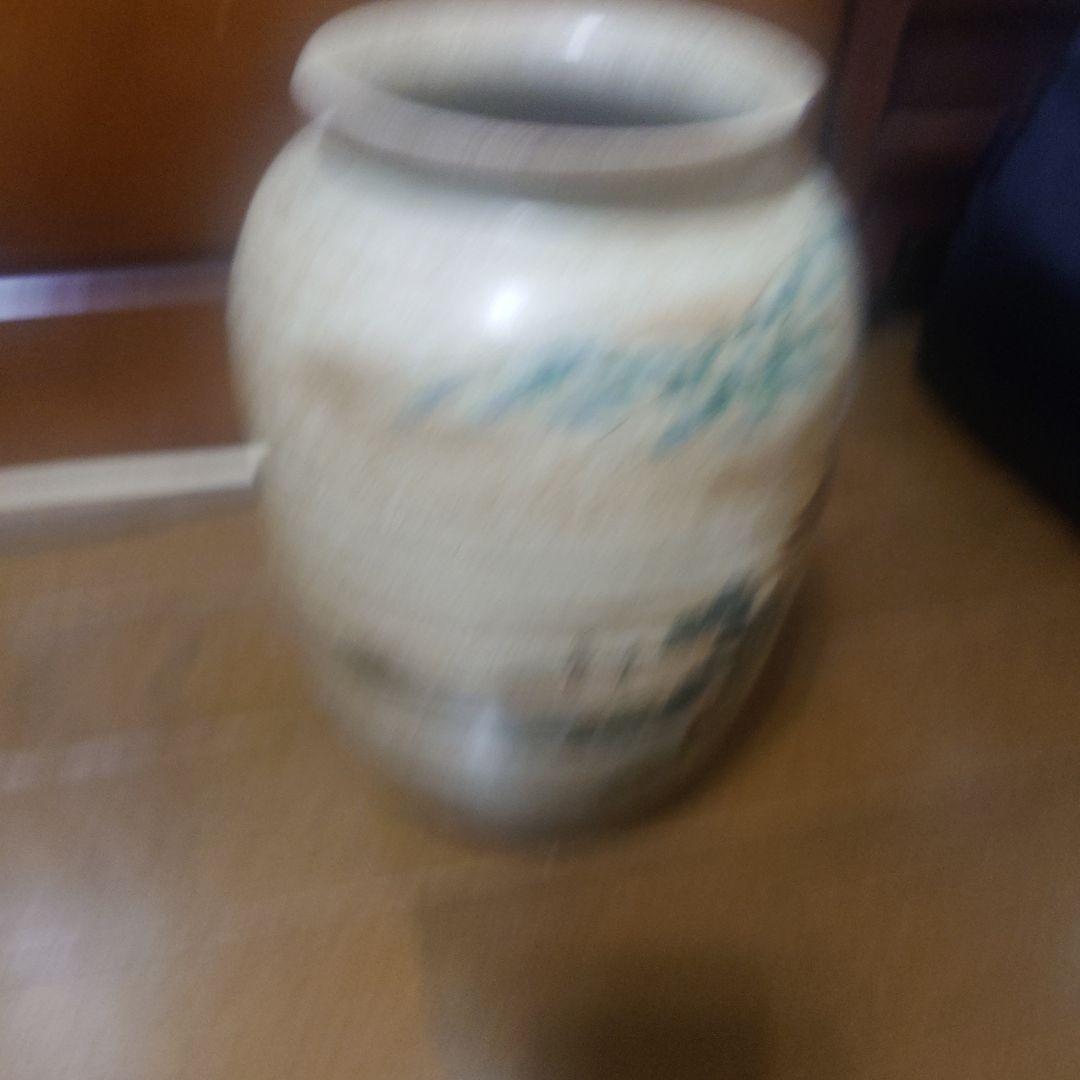 山水画 陶器 花瓶 高さ約30cm