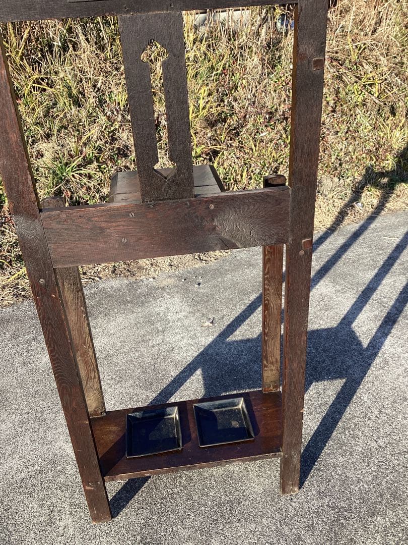 イギリスアンティーク　オーク材　ホールスタンド