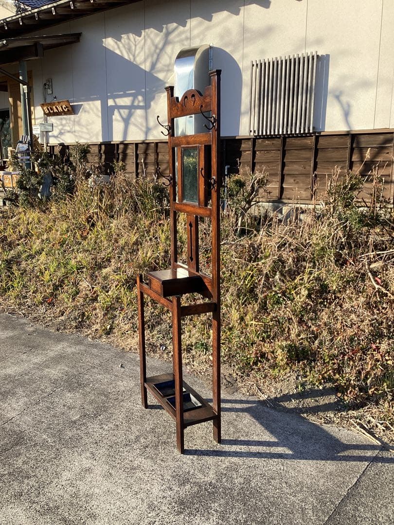 イギリスアンティーク　オーク材　ホールスタンド