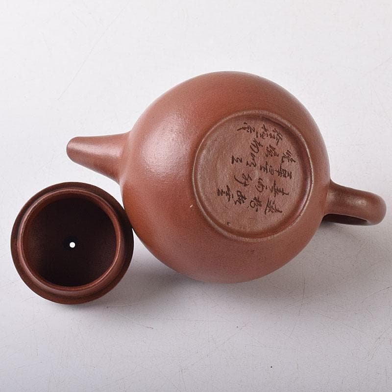 Tetsai　中国　紫砂　朱泥　漢詩刻　急須　茶壷　V　R8597