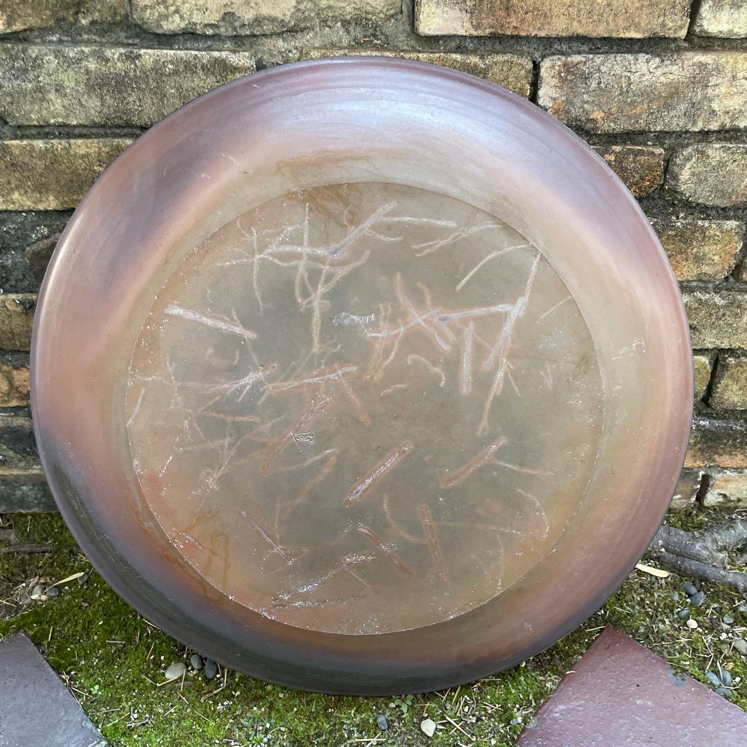 備前焼大皿陶器製　約60cm 作者銘有り