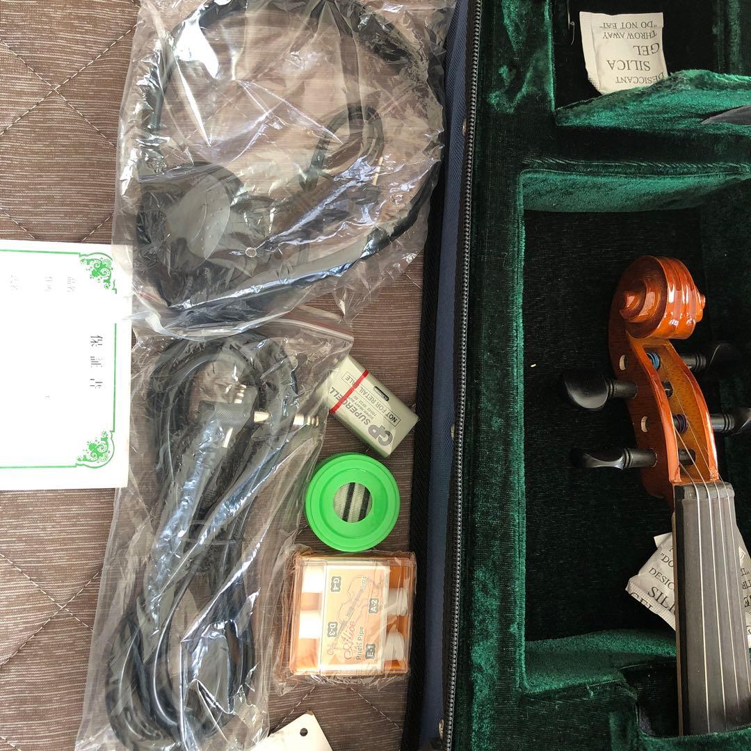 エレクトリックバイオリン オレンジ色 新品弦付き