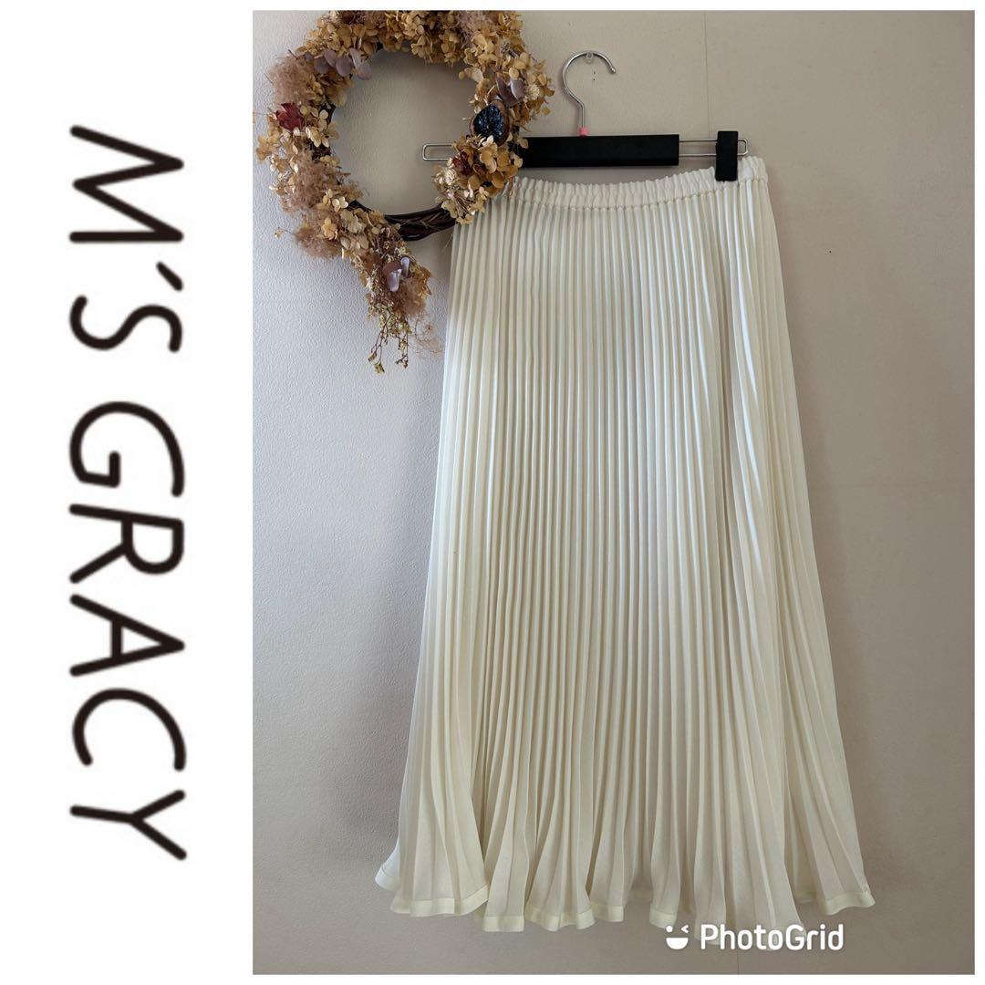 M'S GRACY 白　プリーツスカート