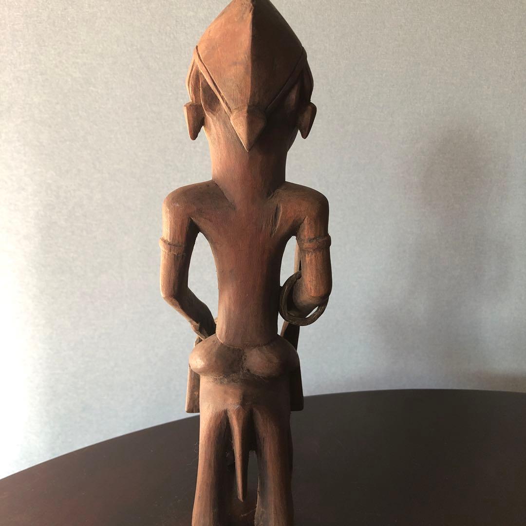 アフリカコートジボワール　バウレ族アンティーク木彫　彫像　アフリカ工芸品