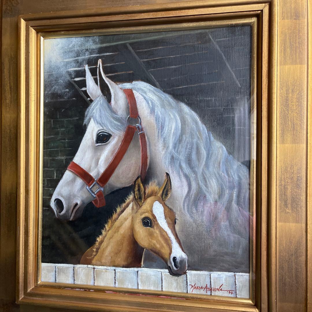 値下げ‼️53万円から295000円に‼️朝比奈マリア　絵画　油絵　愛しい栗毛8号