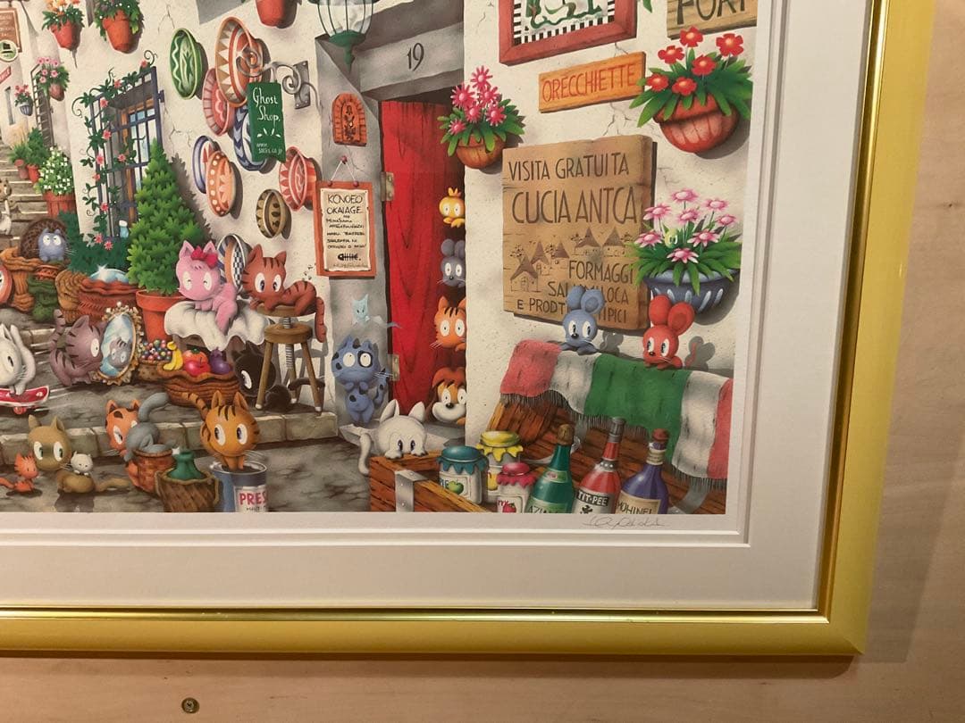 芳岡ひでき　「エスパーニャ・キャッツ」　リトグラフ　直筆サイン・エディション有り