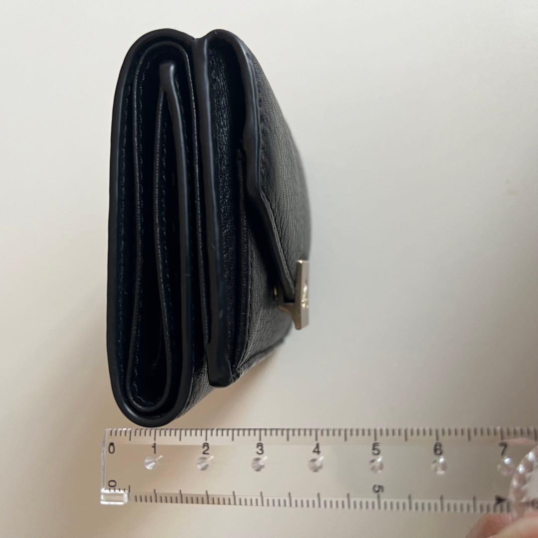 アニエスベー 黒 レザー 三つ折り財布 miyuki ミニ財布