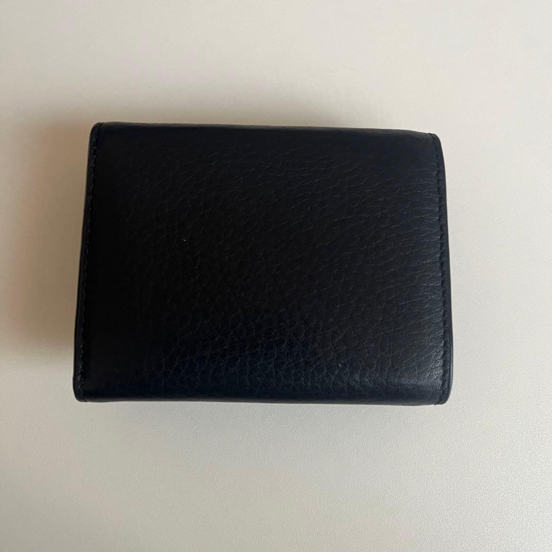 アニエスベー 黒 レザー 三つ折り財布 miyuki ミニ財布