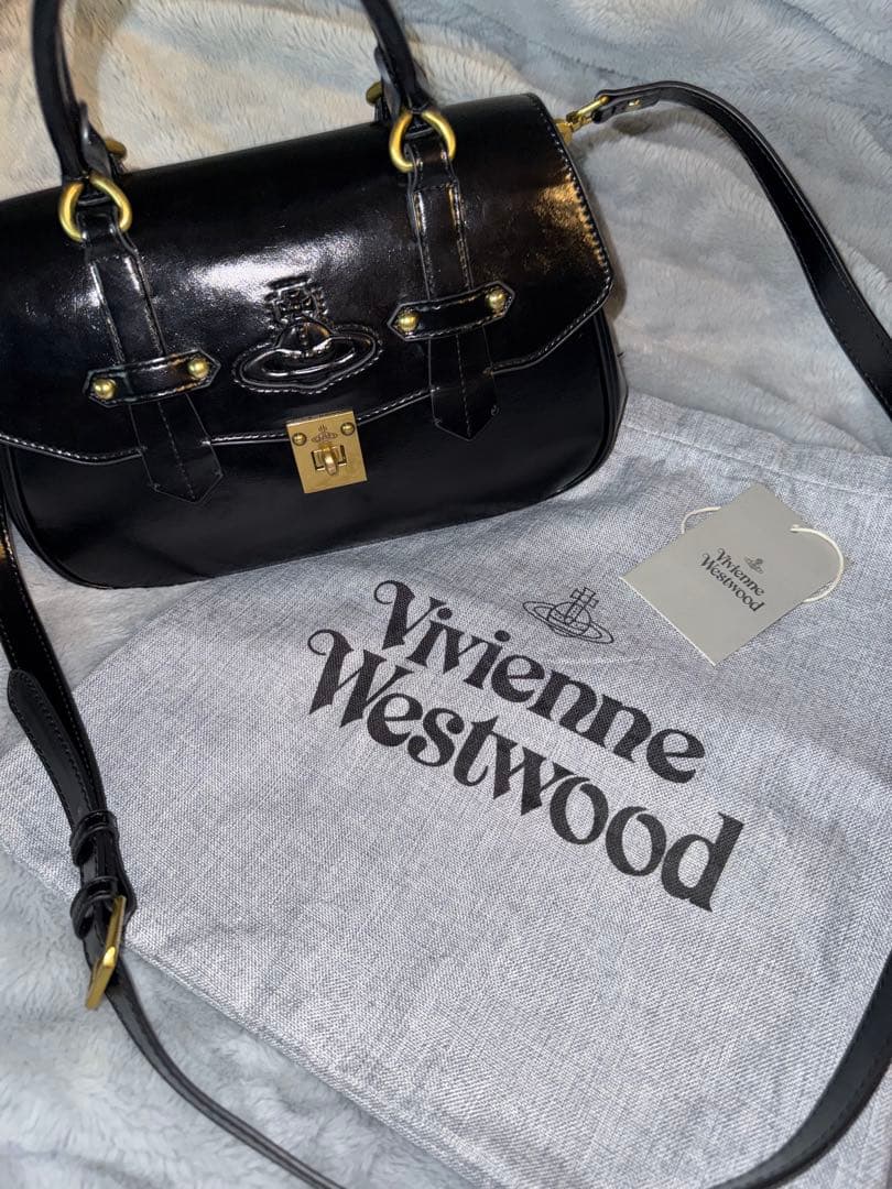 Vivienne Westwood オーブロゴ レザー ハンドバッグ