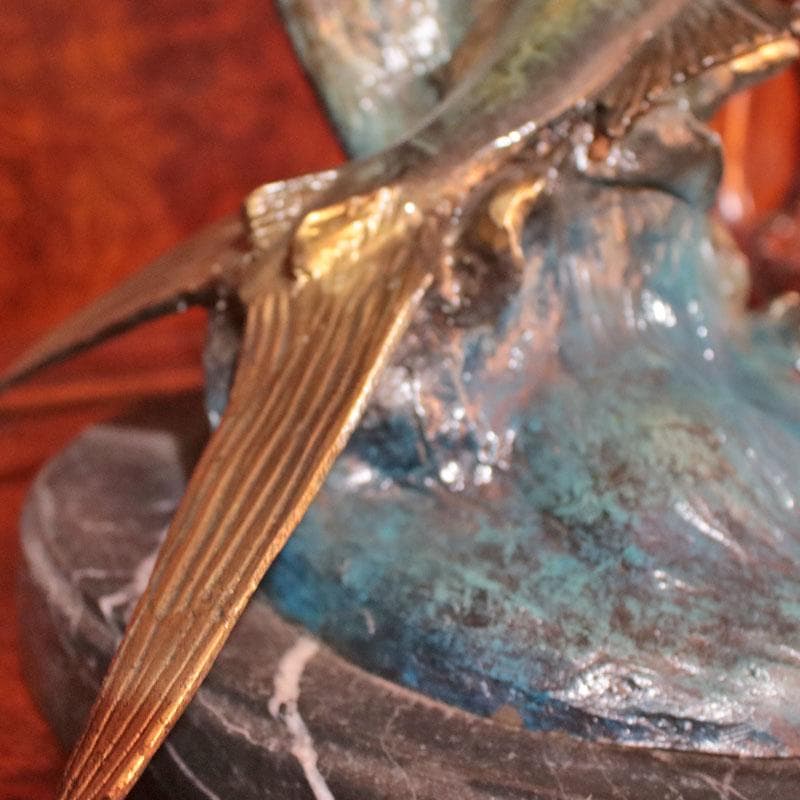 ブロンズ製 カジキマグロ ソードフィッシュ 置物 インテリア 113-443