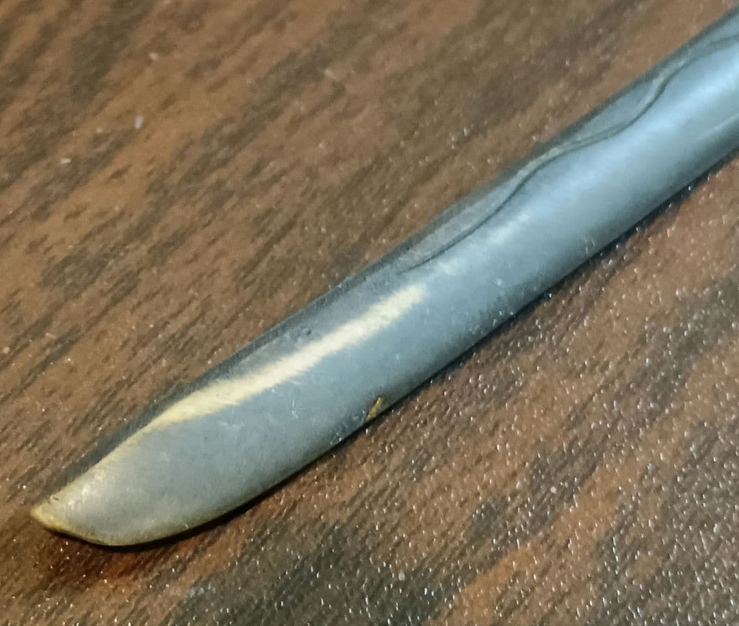 時代物 年代物 古銅 十手 兜割 鉢割 45,5cm 台座付き 甲冑 武具 鎧兜