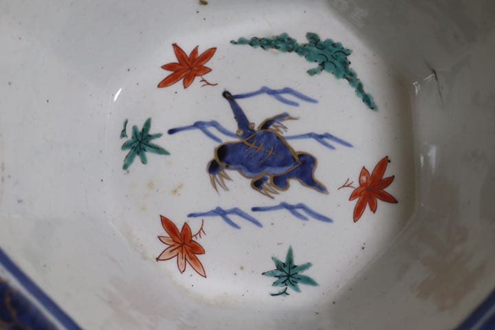 中国　呉須　八角大鉢　アンティーク　送料込み0206