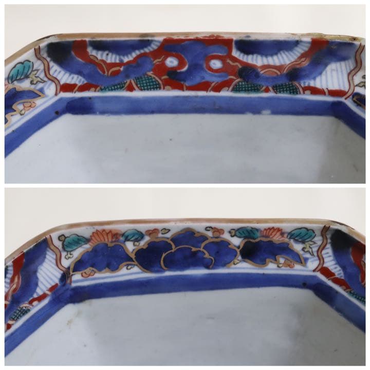 中国　呉須　八角大鉢　アンティーク　送料込み0206