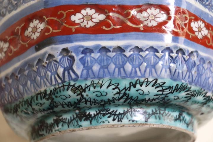 中国　呉須　八角大鉢　アンティーク　送料込み0206