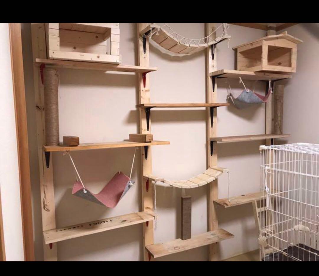 猫ちゃん壁付けキャットウォークセット