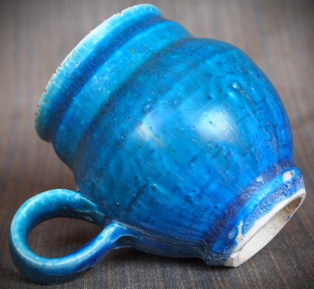 人気作家★金澤尚宜★うねうね青マグカップ★あよお