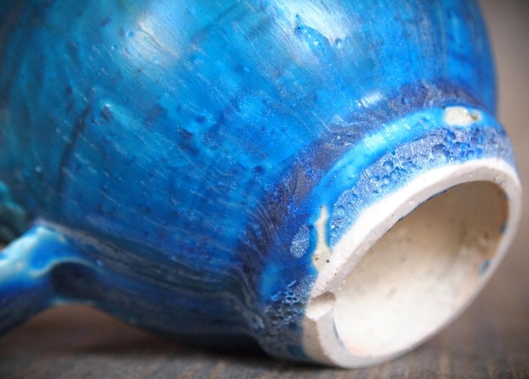 人気作家★金澤尚宜★うねうね青マグカップ★あよお