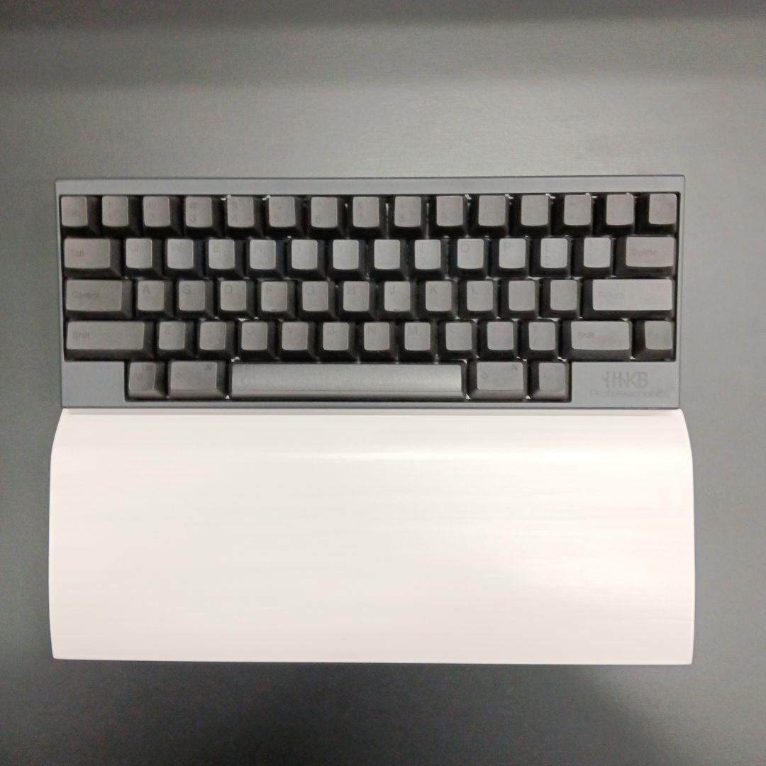 パイン集成材HHKB Studio用 手作りパームレスト兼キーボードルーフ 白