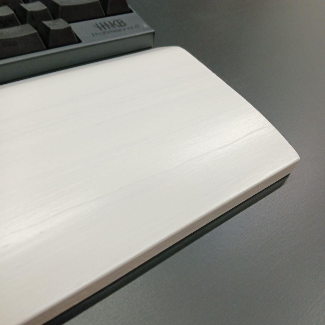 パイン集成材HHKB Studio用 手作りパームレスト兼キーボードルーフ 白