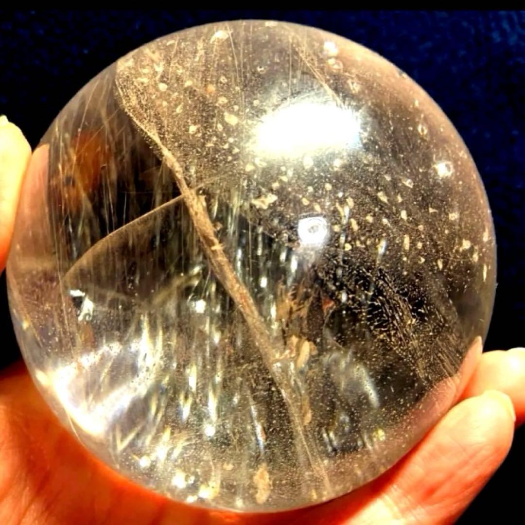 超特大　77mm ゴールドルチルクォーツ　金針水晶　パワーストーン