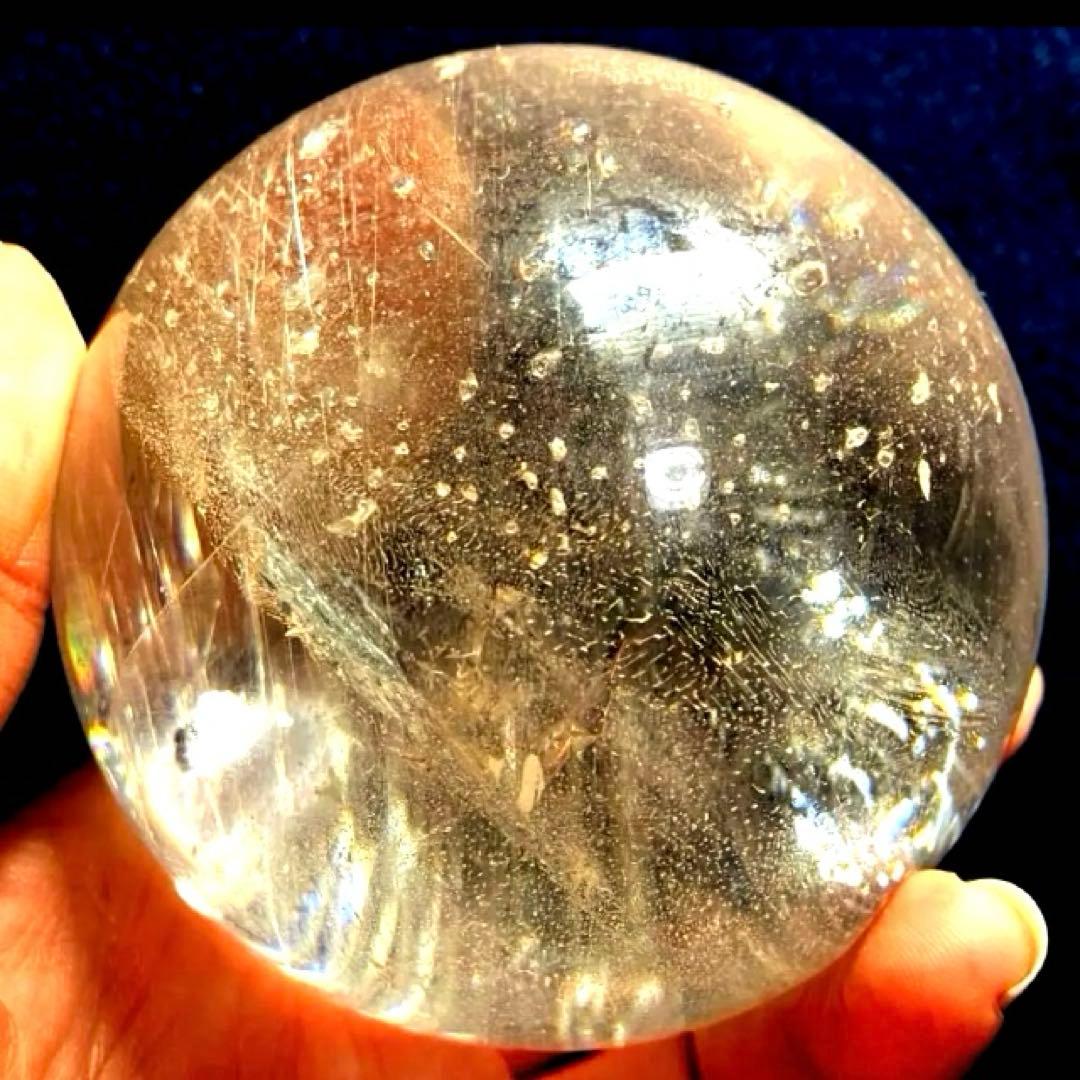 超特大　77mm ゴールドルチルクォーツ　金針水晶　パワーストーン