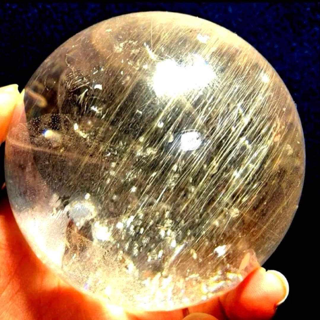 超特大　77mm ゴールドルチルクォーツ　金針水晶　パワーストーン