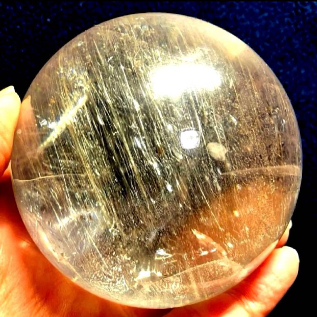 超特大　77mm ゴールドルチルクォーツ　金針水晶　パワーストーン