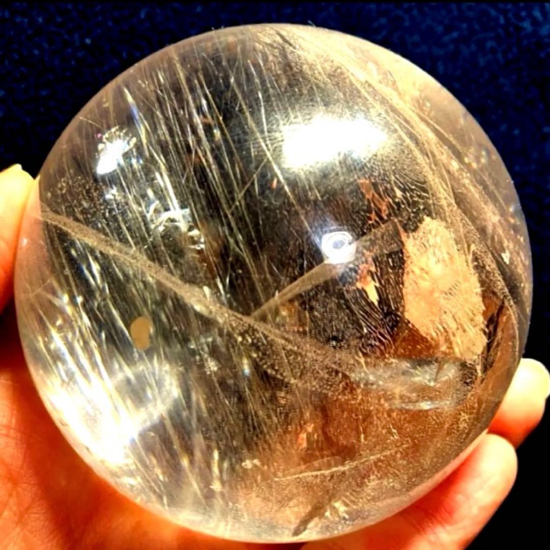 超特大　77mm ゴールドルチルクォーツ　金針水晶　パワーストーン