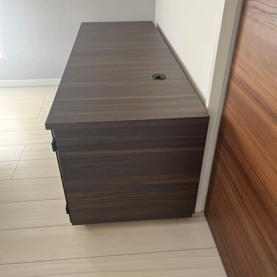 ダークブラウン 木製 テレビボード ガラス扉付き　フルオーダー　日本製