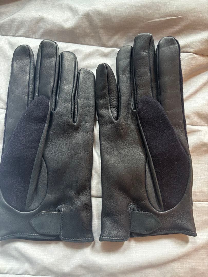 Brioni ネイビー レザー手袋