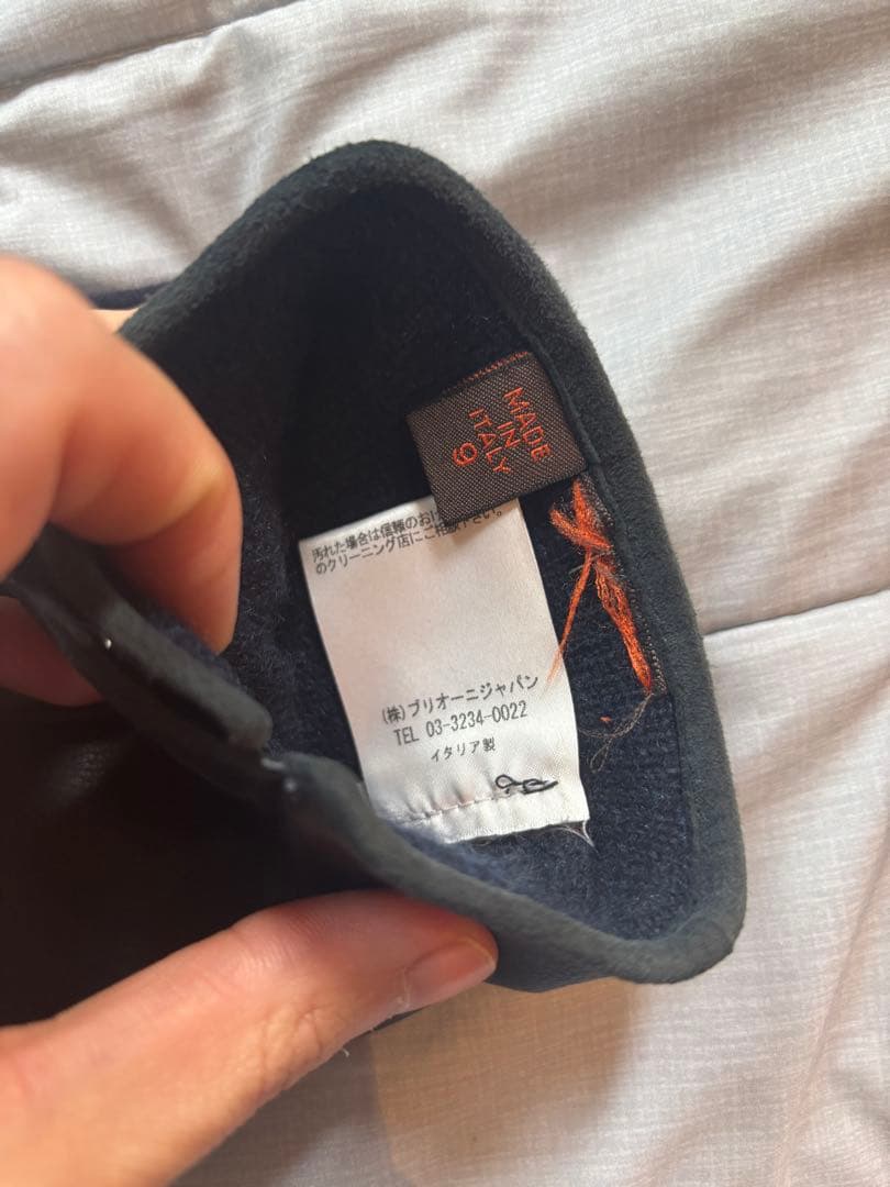 Brioni ネイビー レザー手袋