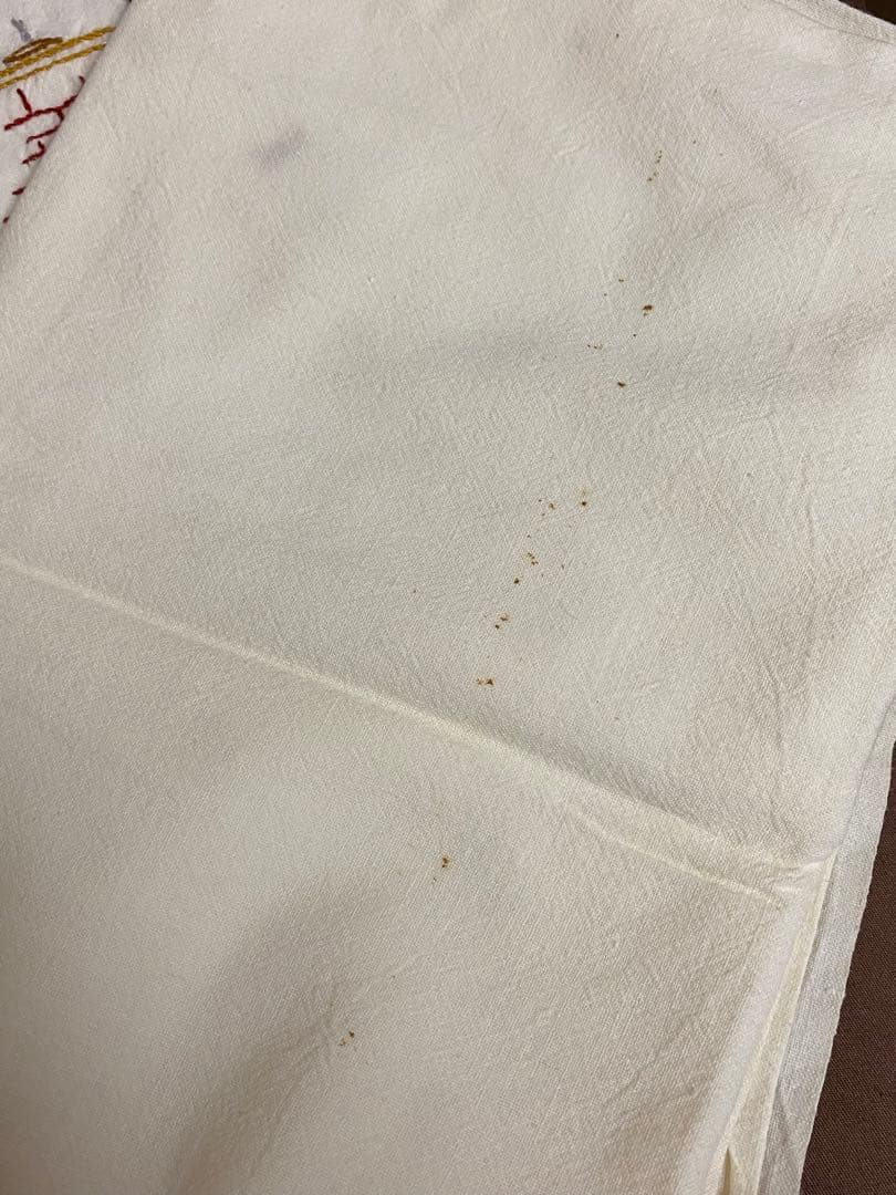 40s'50s'ビンテージデビル刺繍ナプキン、リネン生地 大判古着ファーマーズ