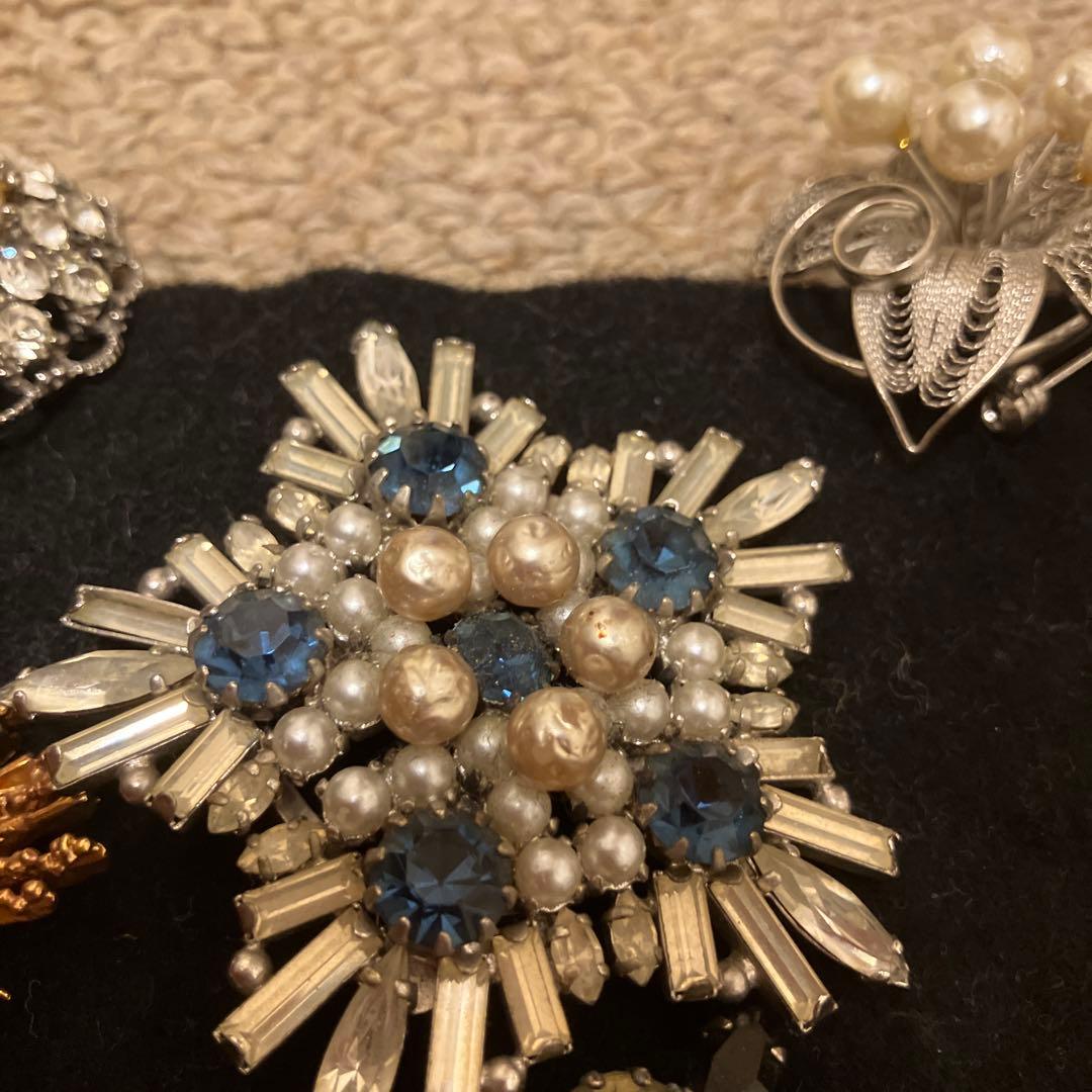 ビンテージ風ブローチセット 7点