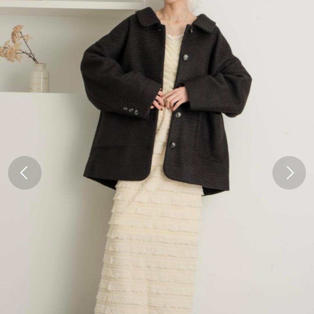 hinari ステンレスカラーシャギーミドルコート