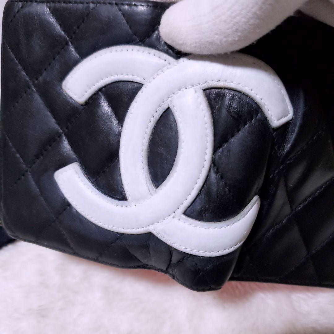 シャネル✨折り財布 ミニ ガマ口 カンボンライン ココマーク ホワイト