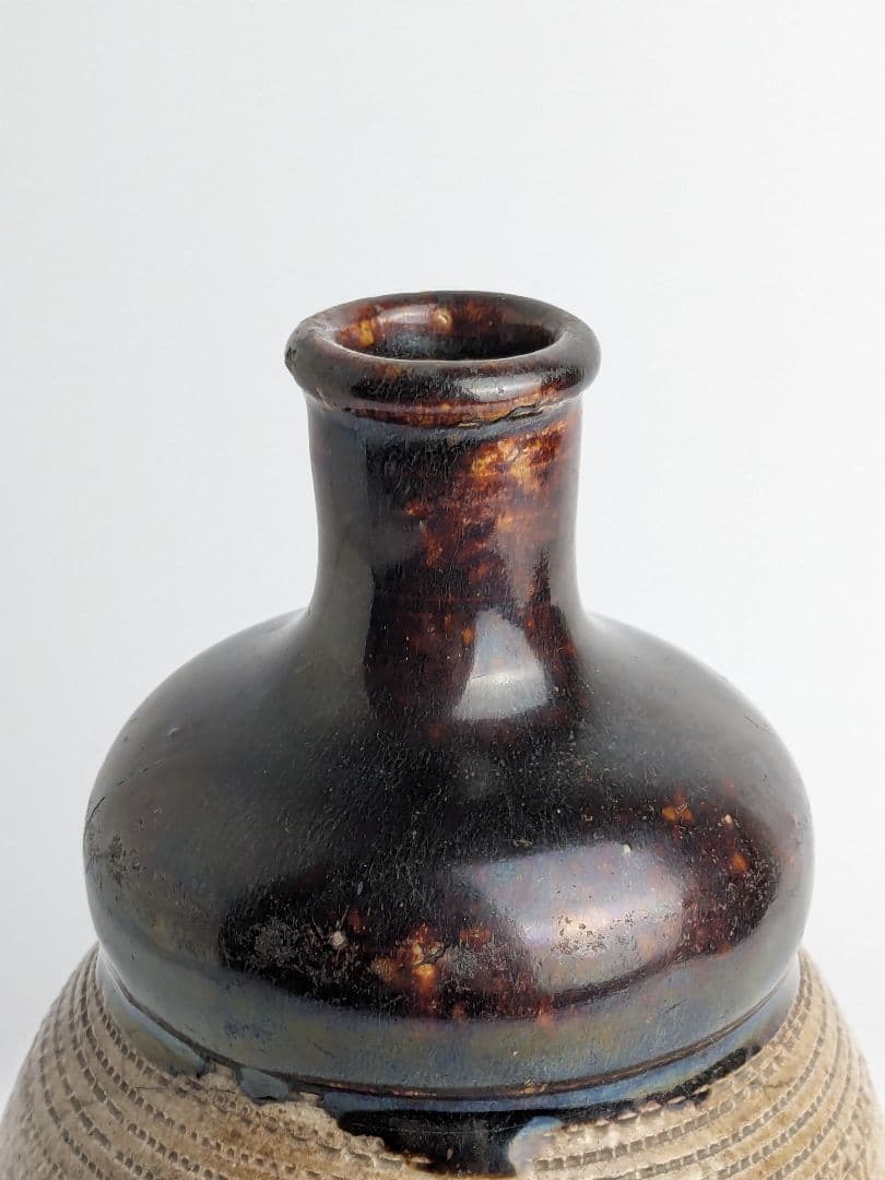 美濃　掛分鎧手徳利　18〜19世紀初　江戸時代　　酒器　花入　花器