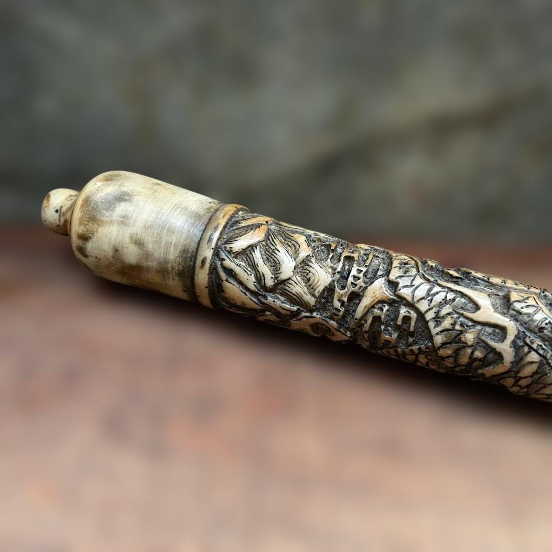 中国 骨董 古玩 古美術 アンティーク 阿片 煙管 アヘン パイプ 彫刻