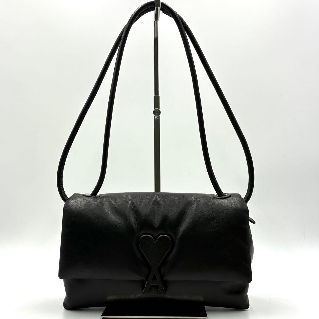 未使用級 アミパリス Voulez-Vous ショルダーバッグ レザー ブラック