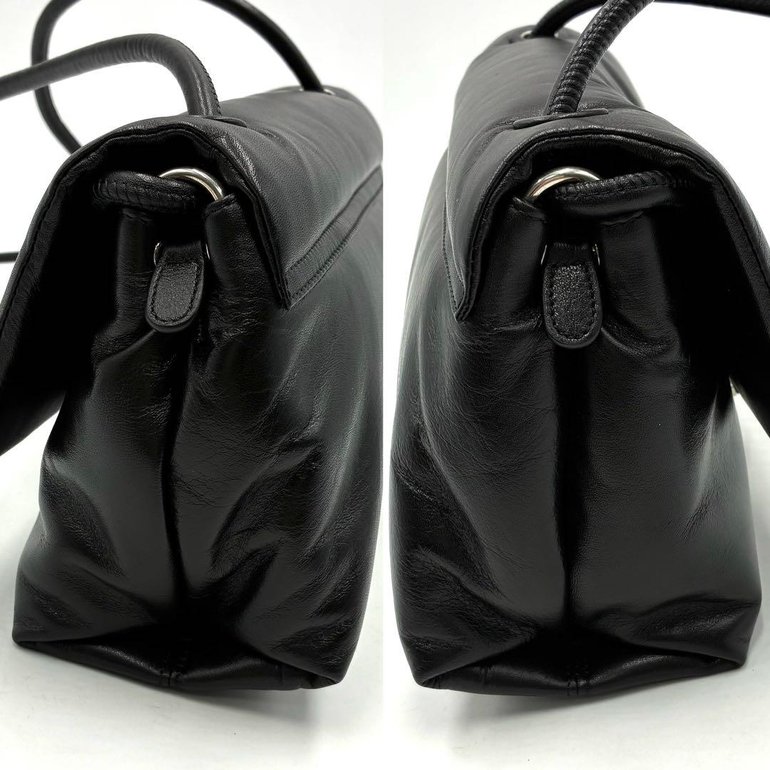 未使用級 アミパリス Voulez-Vous ショルダーバッグ レザー ブラック