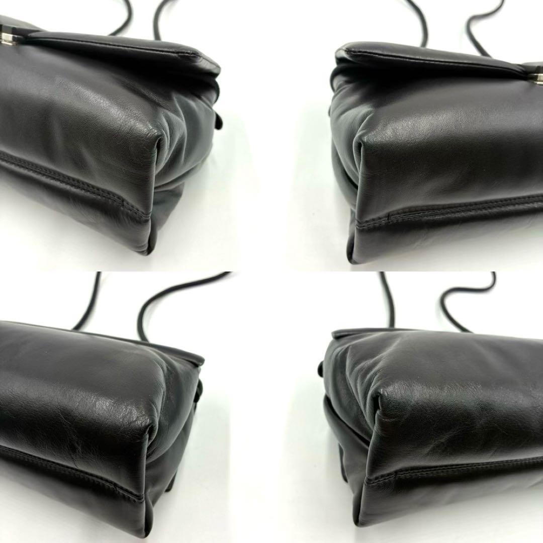 未使用級 アミパリス Voulez-Vous ショルダーバッグ レザー ブラック